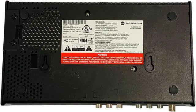 Alt view image 5 of 6 - Motorola DCX700/A080/13 All Digital HD Set-Top Box MPEG-4 Capable Wall-Mountable w/ AC Adapter