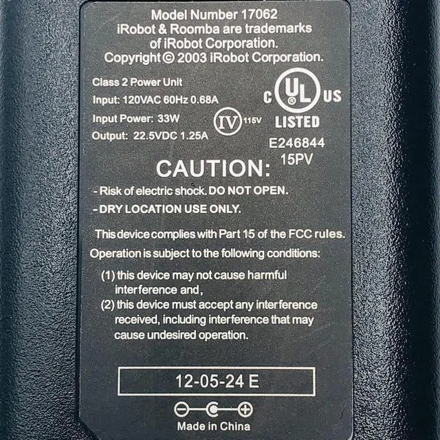 Alt view image 6 of 6 - Genuine AC Adapter iRobot Roomba 17062 500 600 700 Battery Charger 22.5V 1.25A 28W w/PC OEM