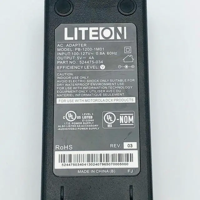 Alt view image 5 of 5 - Genuine Liteon PB-1200-1M01 AC Power Adapter 5V 4A 524475-034 Power Supply OEM