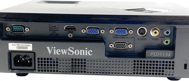 Alt view image 2 of 7 - ViewSonic PJD5134 DLP Projector SVGA Portable 3000 ANSI HDMI 1080p HD 3D with Accessories Bundle (Power Cable, HDMI Cable, Remote)