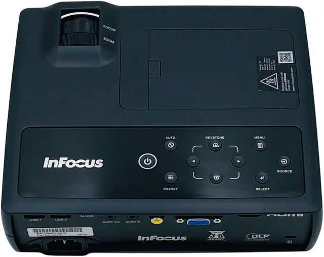 Alt view image 5 of 7 - InFocus IN1116 High Contrast DLP Projector WXGA Portable 1080p Full HD 3D HDMI USB with Accessories Bundle (Power Cable, HDMI Cable, Remote)