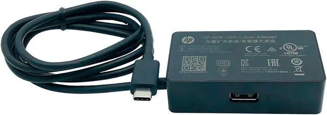 Main image of Genuine 45W HP 5/9/10/12/15V 3A USB-C Auto Adapter Model TPA-L601AA for EliteBook 645 655 G9 640 650 G9 830 865 1040 G9 Spectre X2 12T-A Detachable 2 in 1 Chromebook X360 11 G1 G3 G6 wo/Cord
