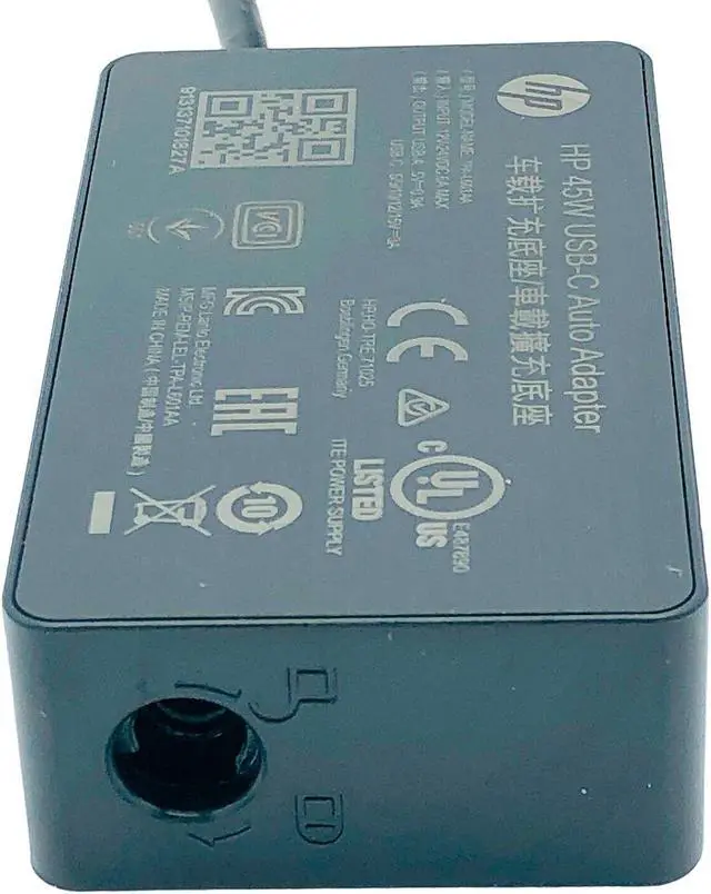 Alt view image 4 of 7 - Genuine 45W HP 5/9/10/12/15V 3A USB-C Auto Adapter Model TPA-L601AA for EliteBook 645 655 G9 640 650 G9 830 865 1040 G9 Spectre X2 12T-A Detachable 2 in 1 Chromebook X360 11 G1 G3 G6 wo/Cord
