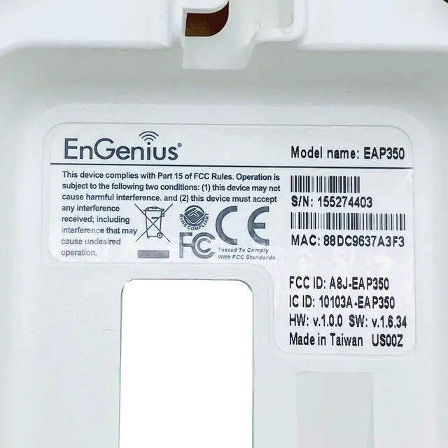 Alt view image 6 of 6 - EnGenius EAP350 Single Band 300N 802.11n 2.4GHz Wireless Access Point w/ Adapter