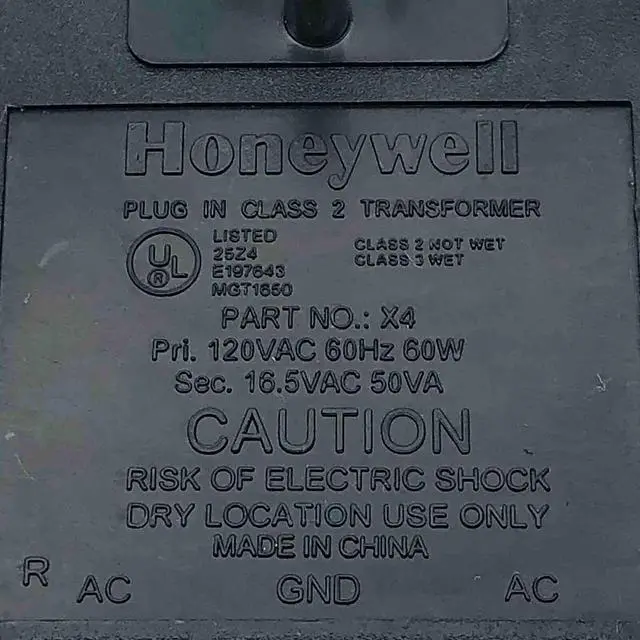 Alt view image 5 of 5 - Genuine Honeywell X4 Transformer 16.5VAC 50VA Power Supply