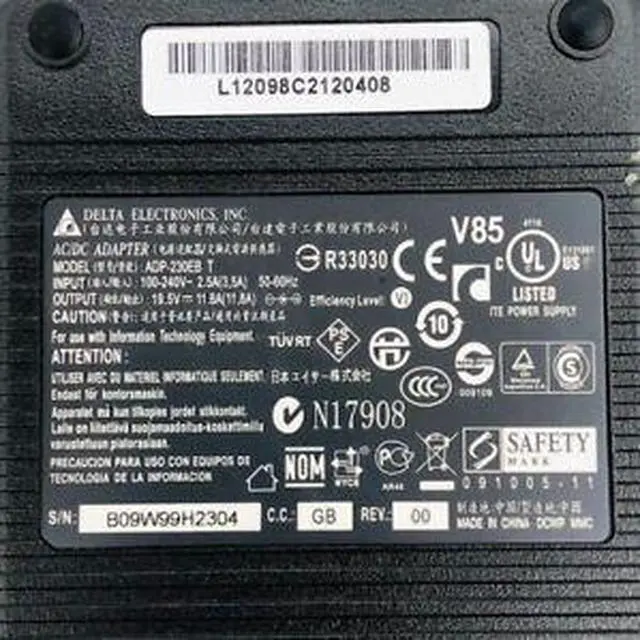 Alt view image 5 of 5 - Delta 4-Hole Plug AC/DC Adapter ADP-330AB D 230Watt 19.5V w/PC OEM Original To Fit MSI GT62VR 7RE Dominator Pro GTX1070