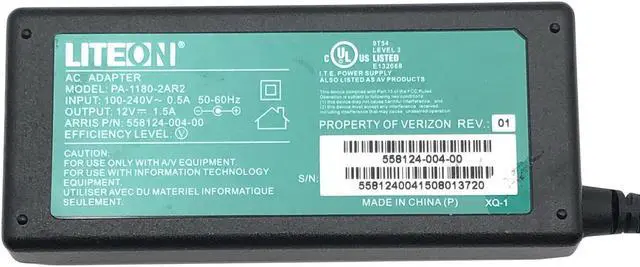 Alt view image 5 of 5 - NEW Genuine Liteon PA-1180-2AR2 AC Power Adapter 12V 1.5A 18W Power Supply w/PC