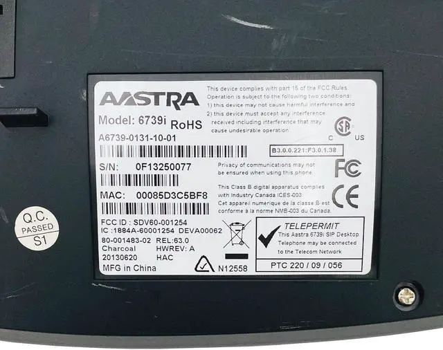 Alt view image 7 of 7 - Aastra 6739i VoIP Color Touch Screen Display Phone