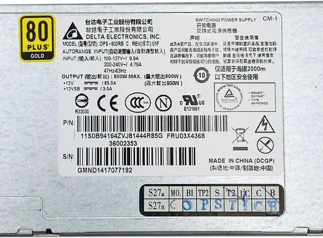 Alt view image 7 of 7 - Delta Electronics DPS-800RB C 800 Watt Server Power Supply Unit