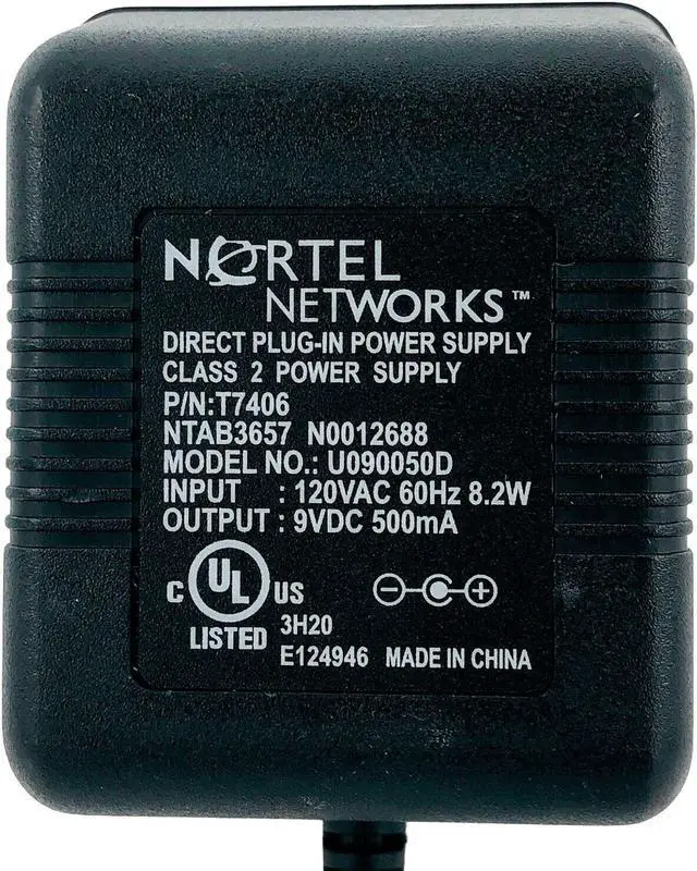 Alt view image 5 of 5 - Genuine Nortel U090050D AC Adapter T7406 Direct Plug-In Power Supply