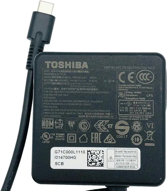 Alt view image 2 of 5 - Toshiba PA5279U-1ACA Rev02 20VV 45WW Power Adapter   Genuine