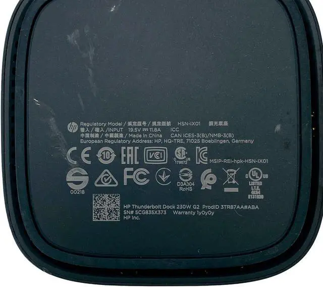 Alt view image 7 of 7 - HP HSN-IX01 Thunderbolt Dock G2 Docking Station 3TR87AA#ABA w/ Combo Cable