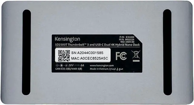 Alt view image 6 of 7 - Kensington SD2500T Thunderbolt 3 and USB-C Dual 4K Hybrid Nano Dock w/ Adapter