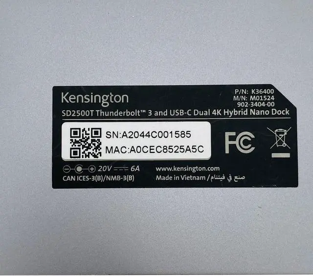 Alt view image 7 of 7 - Kensington SD2500T Thunderbolt 3 and USB-C Dual 4K Hybrid Nano Dock w/ Adapter