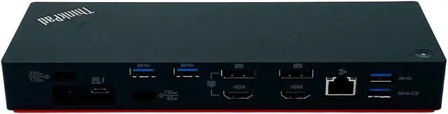 Alt view image 3 of 7 - Lenovo ThinkPad Thunderbolt 3 Workstation Dock 40AN Docking Station w/ Adapter