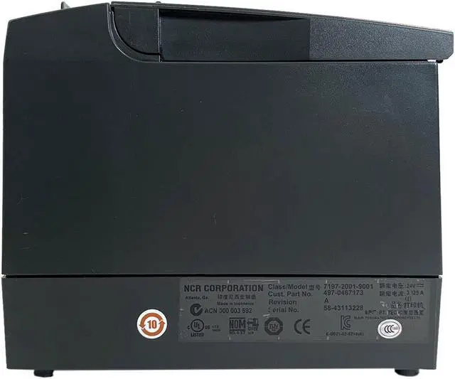 Alt view image 3 of 7 - NCR 7197-2001-9001 Thermal Receipt Printer for Supermarket Store w/ AC Adapter