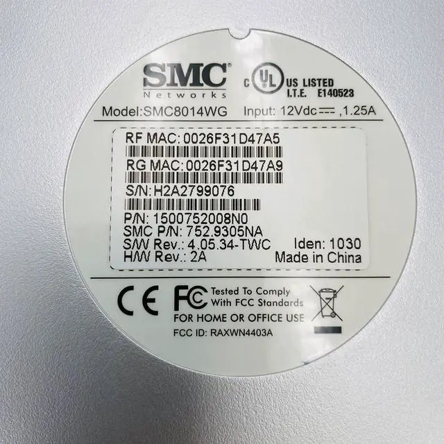 Alt view image 7 of 7 - SMC Networks SMC8014WG Cable Modem & Wireless Router Combo w/ Adapter