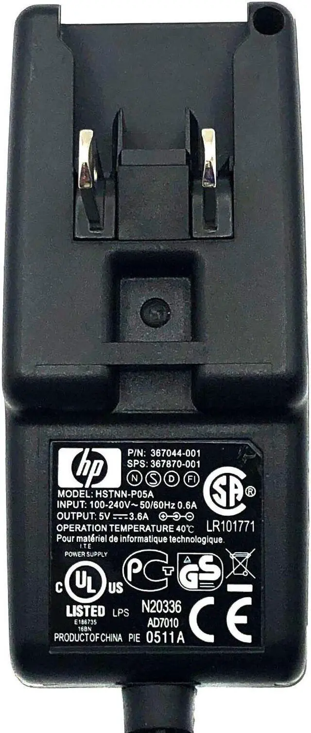 Alt view image 5 of 5 - NEW Genuine 18W HP AC Wall Adapter 5V 3.6A Model HSTNN-P05A P/N 367044-001 OEM