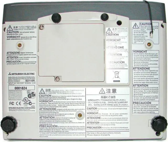 Alt view image 6 of 6 - Mitsubishi SD110R DLP Projector Portable HD 1080i w/Remote bundle
