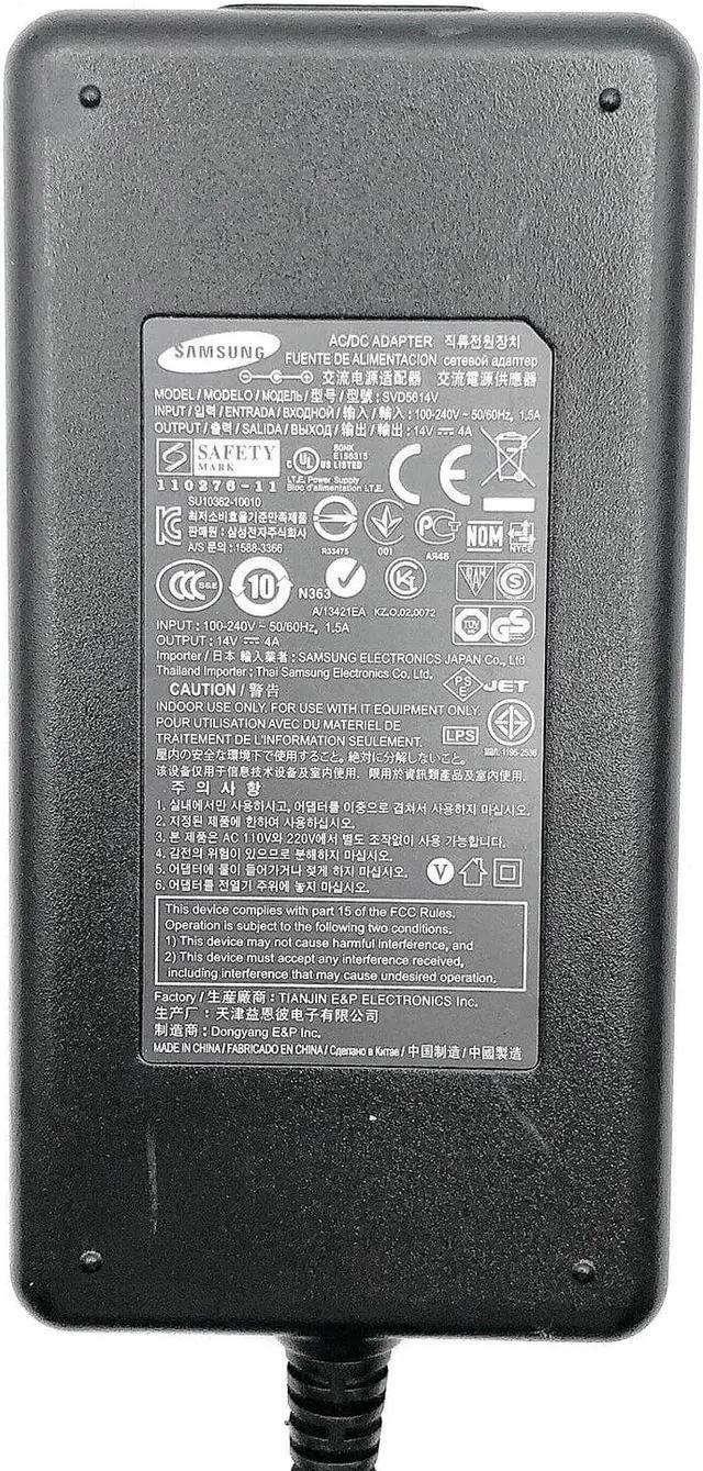 Alt view image 2 of 7 - Genuine Samsung AC/DC Adapter SVD5614V Power Supply A5814-FPN 14V 4A w/Cord