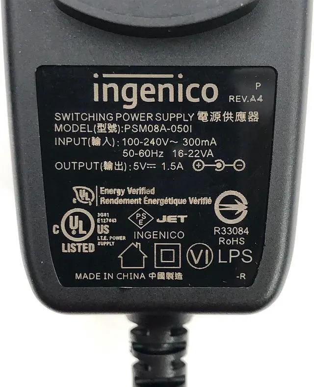 Alt view image 2 of 6 - NEW Genuine Ingenico IWL220 Series Fast Charge 3.5x1.35mm AC Adapter PSM08A-050I