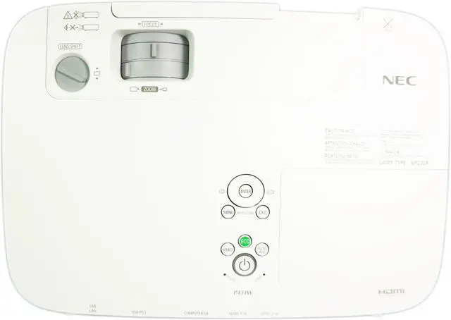 Alt view image 2 of 7 - NEC P451W 3LCD Projector WXGA 4500 ANSI Home Theater HD HDMI LAN w/Bundle