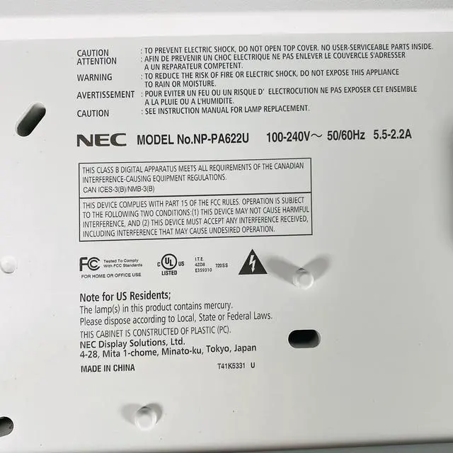 Alt view image 7 of 7 - NEC PA622U 3LCD Projector Large Venue 6200 ANSI 1080p HDMI w/Lens w/Bundle