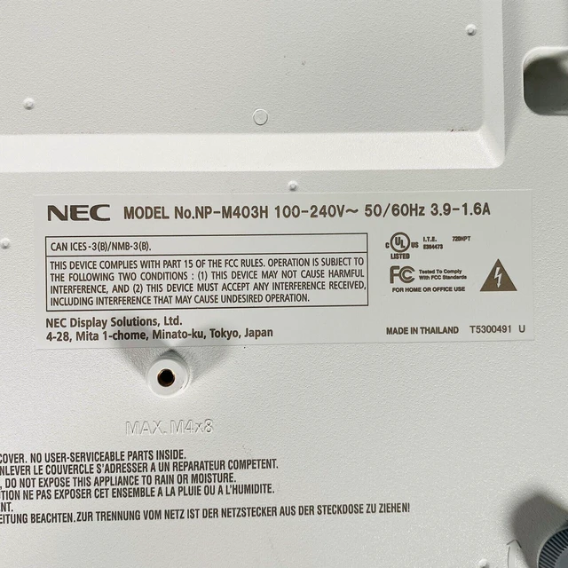 Alt view image 7 of 7 - NEC NP-M403H DLP Projector Professional 4000 ANSI DICOM 1080p HDMI w/Bundle