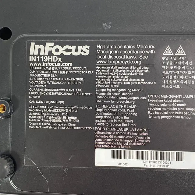 Alt view image 7 of 7 - InFocus IN119HDx DLP Projector Home Theater Full HD 3D 1080p HDMI w/Bundle