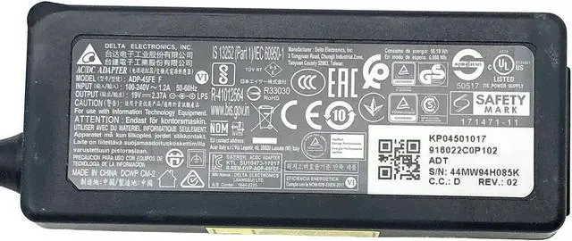 Alt view image 4 of 4 - Genuine Delta ADP-45FE F AC Power Adapter 19V 2.37A Laptop Charger 45W w/PC OEM