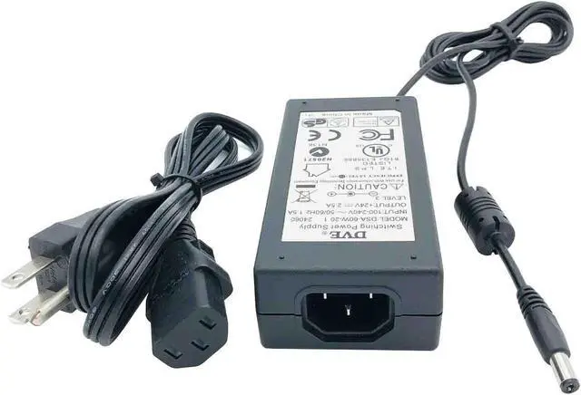 Alt view image 4 of 7 - Genuine DVE DSA-60W-20 AC Adapter 24V 2.5A 60W Tip Size 5.5 mm Power Supply OEM