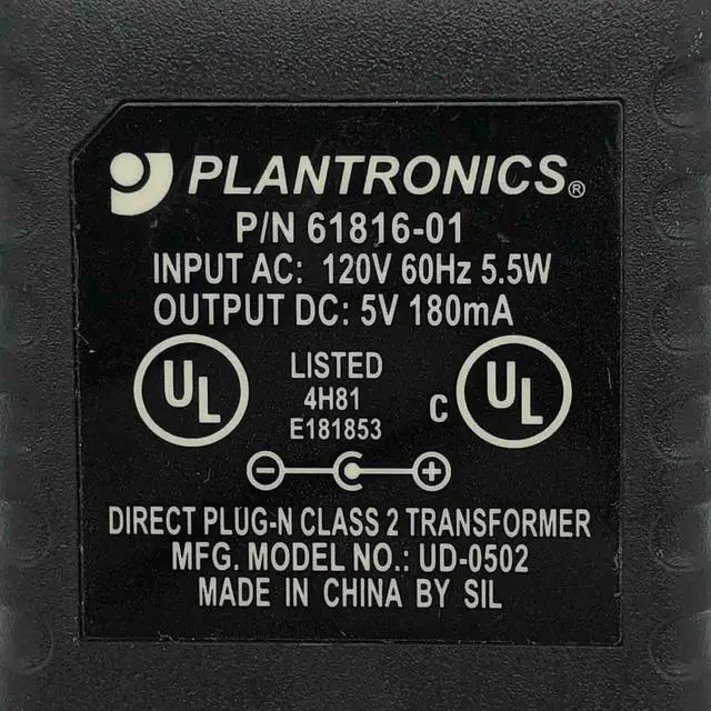 Alt view image 6 of 6 - Genuine Plantronics Headset 61816-01 AC Power Supply Adapter 5V 180mA OEM