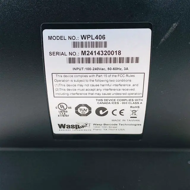 Alt view image 5 of 7 - WASP WPL406 Industrial Thermal Transfer Barcode Printer Ethernet USB Serial