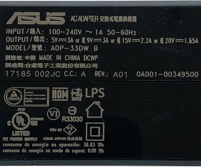 Alt view image 4 of 7 - NEW Genuine Asus 33W AC Wall Adapter 5-20V 1.65-3A USB-C Model ADP-33DW B OEM