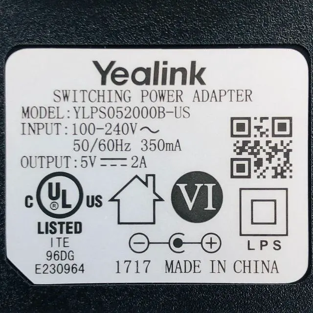 Alt view image 2 of 7 - New Original Yealink YLPS052000B-US Switching Power Adapter 5V 2A