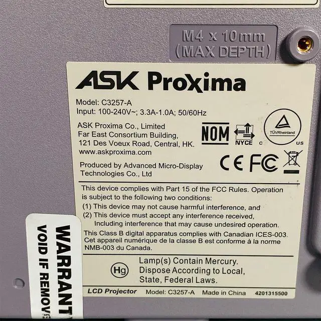 Alt view image 3 of 7 - ASK Proxima C3257-A 3LCD Projector Portable 2700 Lumens XGA HDMI w/Bundle