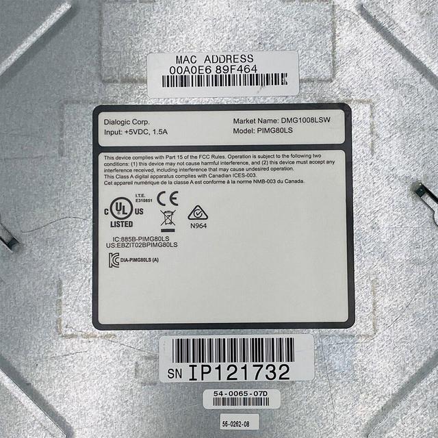 Alt view image 6 of 6 - Dialogic DMG1008LSW 8-Port Media Gateway PIMG80LS w/ Adapter