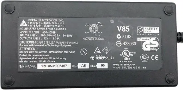 Alt view image 6 of 6 - Genuine Delta ADP-100EB AC Adapter 100Watt Tip 8-PIN Power Supply w/PC OEM