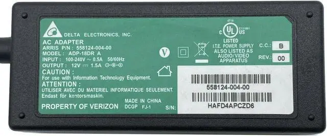 Alt view image 6 of 6 - Genuine Delta AC Power Adapter for ARRIS Frontier IPC4100 WiFi Set Top Box w/PC