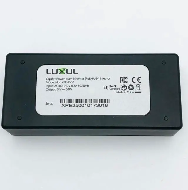 Alt view image 5 of 5 - Genuine Luxul XPE-2500 Gigabit Power-over-Ethernet PoE Injector 51V 30W w/PC