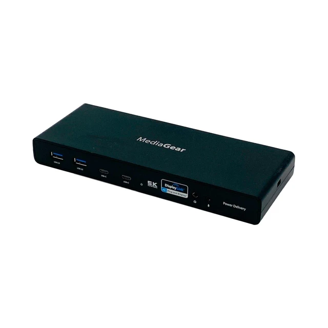 Alt view image 2 of 7 - MediaGear USB-C Dual 4K Universal Docking Station w/AC Adapter OEM