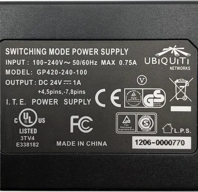 Alt view image 2 of 5 - Genuine Ubiquiti GP420-240-100 Switching Mode Power Supply Adapter 24V 1A w/PC