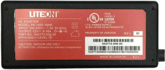 Alt view image 2 of 6 - NEW Genuine Liteon PA-1500-1M06 542772-006-00 AC/DC Adapter 12V 4.16A 50W