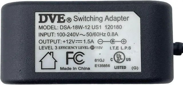 Alt view image 2 of 6 - New Original DVE DSA-18W-12 US1 120180 Vonage AC Power Adapter 12V 1.5A 18W OEM