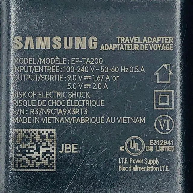 Alt view image 2 of 5 - NEW Genuine EP-TA20JWE Samsung 5-9V 1.67-2A Fast Wall Charger Adapter EP-TA20JBE