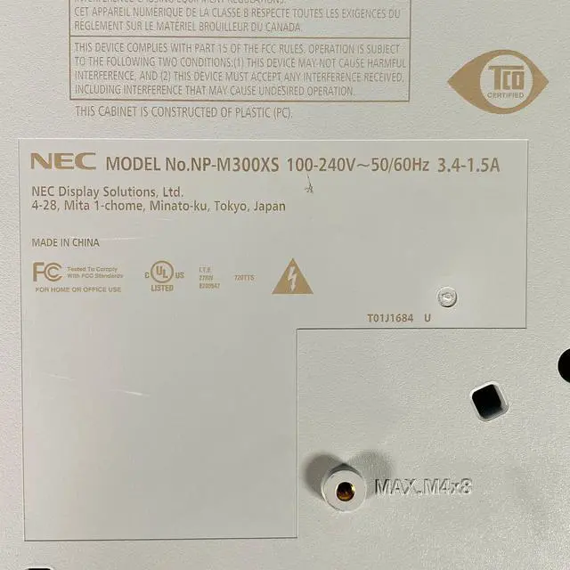 Alt view image 4 of 6 - Short-Throw 3LCD NEC Projector NP-M300XS 3000 Lumens ANSI HD 1080p HDMI w/Bundle