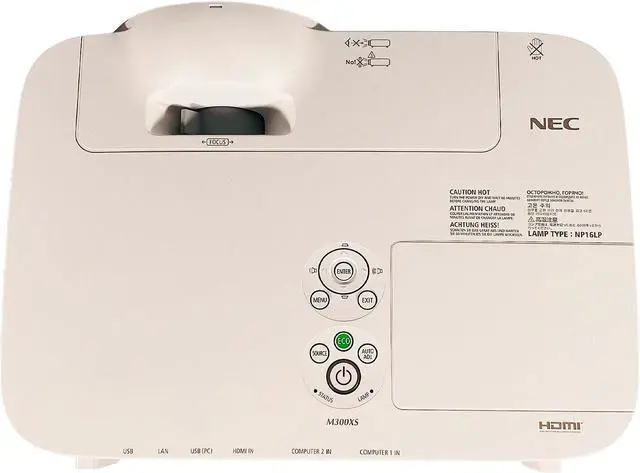 Alt view image 5 of 6 - Short-Throw 3LCD NEC Projector NP-M300XS 3000 Lumens ANSI HD 1080p HDMI w/Bundle