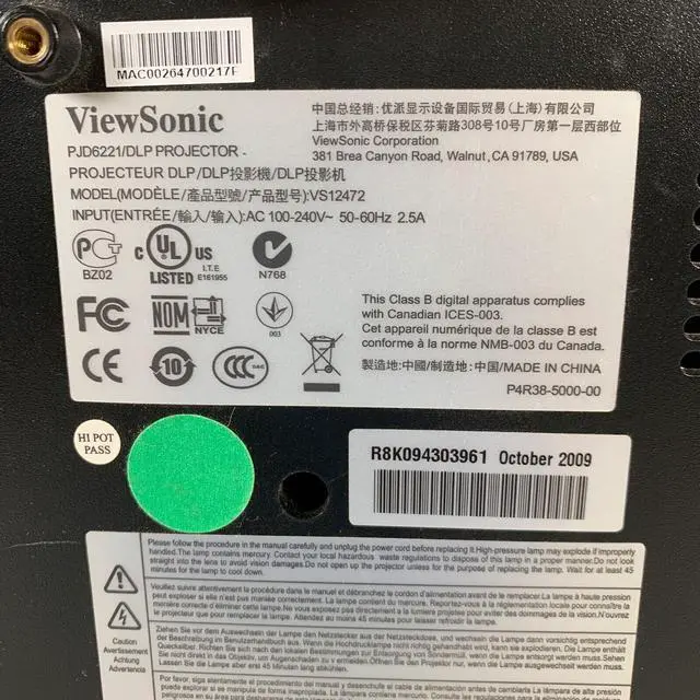 Alt view image 3 of 4 - ViewSonic PJD6221 DLP Projector Home Theater PC 3D Ready 1080p HDMI w/Bundle