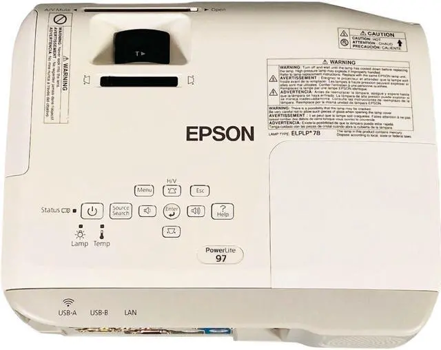 Alt view image 4 of 6 - Portable 3LCD Projector Epson PowerLite 97 2700 ANSI Lumens HD 1080i HDMI Accessories w/Bundle