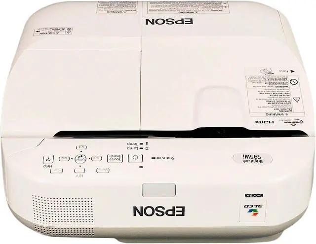 Alt view image 2 of 7 - 3LCD Projector Ultra Short Throw UST Epson BrightLink 595Wi  3300 ANSI Lumens H599A w/Bundle